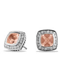 Petite Albion Earrings with Morganite and Diamonds