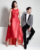 Sleeveless Embroidered High-Low Gown 