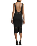 Layered Lace & Crepe Bandage Dress