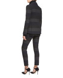 Stellan Striped Cigarette Pants, Gray