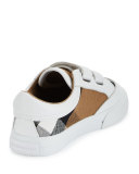 Heacham Check Canvas Sneaker, White/Tan, Toddler