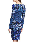 Long-Sleeve Animal-Print Dress