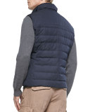Nylon Zip-Down Vest, Navy