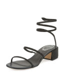 Crystal Snake 40mm Sandal, Black