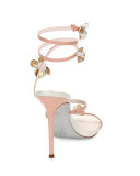 Floral Snake 105mm Sandal, Nude