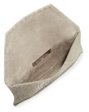 Manila Sparkly Fabric Clutch Bag, Silver