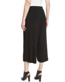 Cozy Jersey Wide-Leg Cropped Pants 