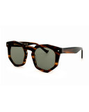 Composite Geometric Sunglasses, Tiger Tortoise