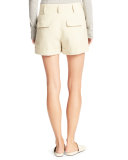 Slouchy Sateen Single-Pleat Shorts
