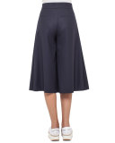 Caro Pleated Flared Pants, Slate