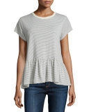 The Ruffle Mini-Striped Tee
