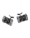Classic Chain Silver & Black Braided Cuff Links