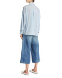 Easy Button-Front Shirt