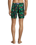 Mahina Pixel-Print Swim Trunks, Chlorophyl