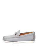 Lorien Leather Loafer on Rubber Sole, Gray