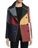 Cheval Colorblock Pea Coat, Carnavalet