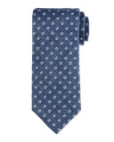 Neat Floral Silk Tie, Blue
