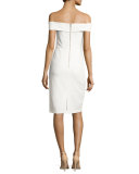 Luana Off-the-Shoulder Sheath Dress, White