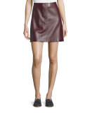 Irenah Wilmore Leather Miniskirt, Garnet