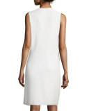 Sleeveless V-Neck Draped Asymmetric Cocktail Dress