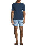 Mistral Swimmers Embroidered Swim Trunks, Light Blue