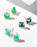 Châtelaine 8mm Turquoise & Diamond Earrings