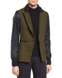 Wisteria Colorblock Flight Blazer, Army Green/Black