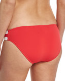 Block Party Spliced Hipster Swim Bottom, Chili
