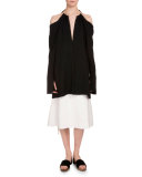 High-Waist Trumpet Skirt, Off White