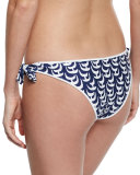 Enna Sailboat-Print Swim Bottom, Navy