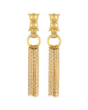 24k Gold-Dipped Caesar Chain Fringe Earrings