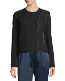 Quincy Quilted Snap-Front Jacket, Black