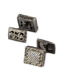 Warrior 18K Black Gold & Diamond Cufflinks 
