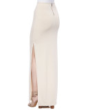 Side-Slit Jersey Maxi Skirt