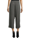 Cozy Jersey Wide-Leg Cropped Pants 