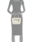 Swagger 21 Ombre-Rivet Leather Satchel Bag, Chalk