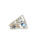 Crystal Mosaic Lace Fan Ring