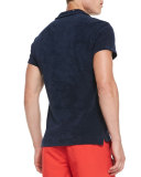 Terry Towel Polo with Pocket, Navy 