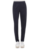 Straight-Leg Pull-On Pants, Deep Blue