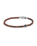 Men's Spiritual Beads Skull Bracelet with Red Tiger's Eye