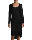 Long Sheer V-Neck Cardigan 