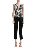 Liquid Satin Side-Zip Cropped Pants