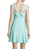 sleeveless bow-back mini dress, mint liqueur