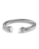 Crossover Bracelet with Pearls and Diamonds