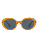 Parquet Monochromatic Oval Sunglasses, Yellow/Blue