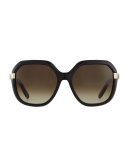 Bianca Square Sunglasses, Black