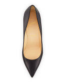 Pigalle Plato Leather Red Sole Pump, Black