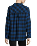 Jackson Plaid Long-Sleeve Shirt, Blue/Black Check