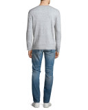 Slight-Distressed Medium Washed Slim Denim Jeans, Clean Ludlow