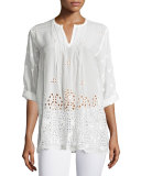 Avalon 3/4-Sleeve Pintucked Tunic, Plus Size  